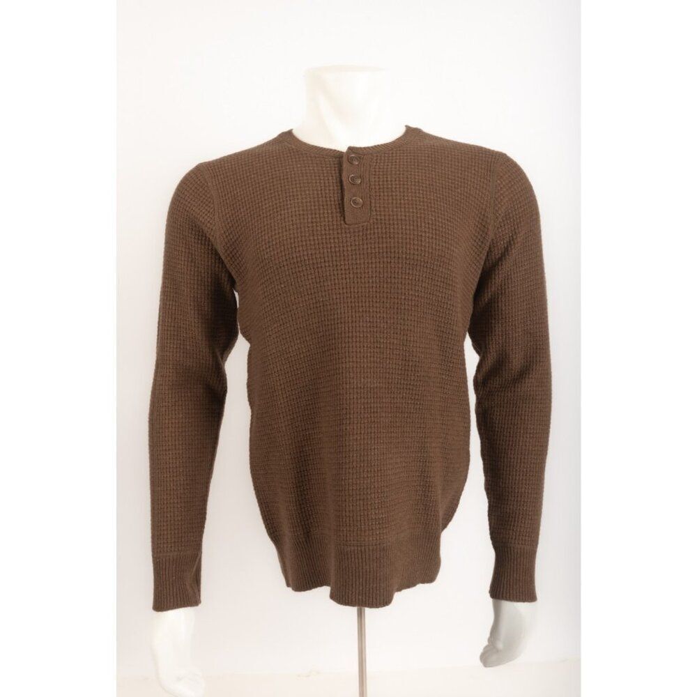 Schott NYC Mens Sweater Size 2XL Light Brown Wool Blend Waffle knit NWT
